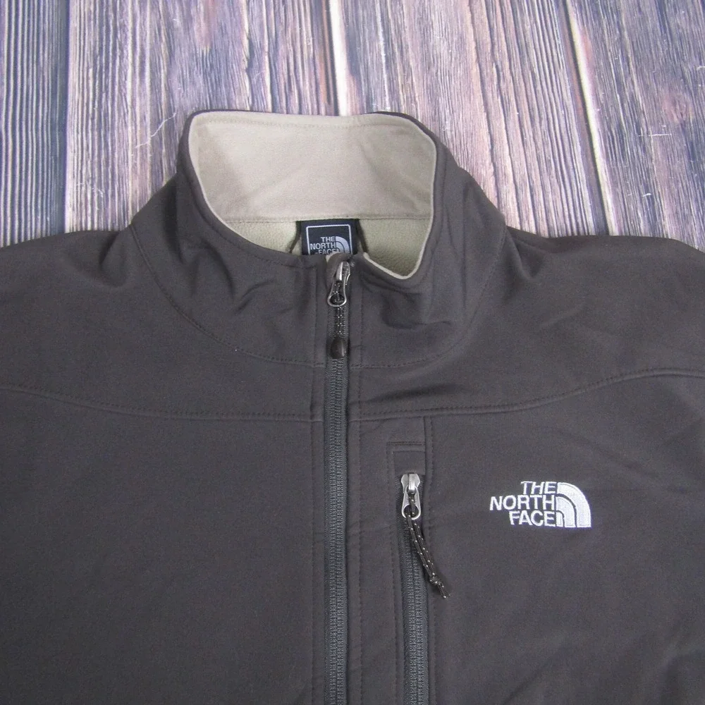 The North Face Apex Jacket Mens Large‎ Black Softshell Fleece Lined Outdoors